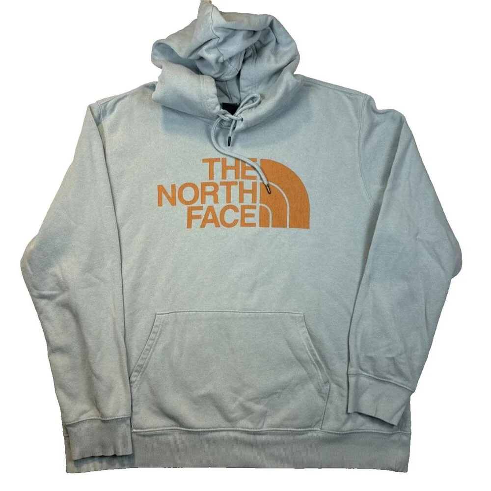 The North Face Men's Half Dome Pullover Hoodie Blue/Chlorophyll Green XL Pocket